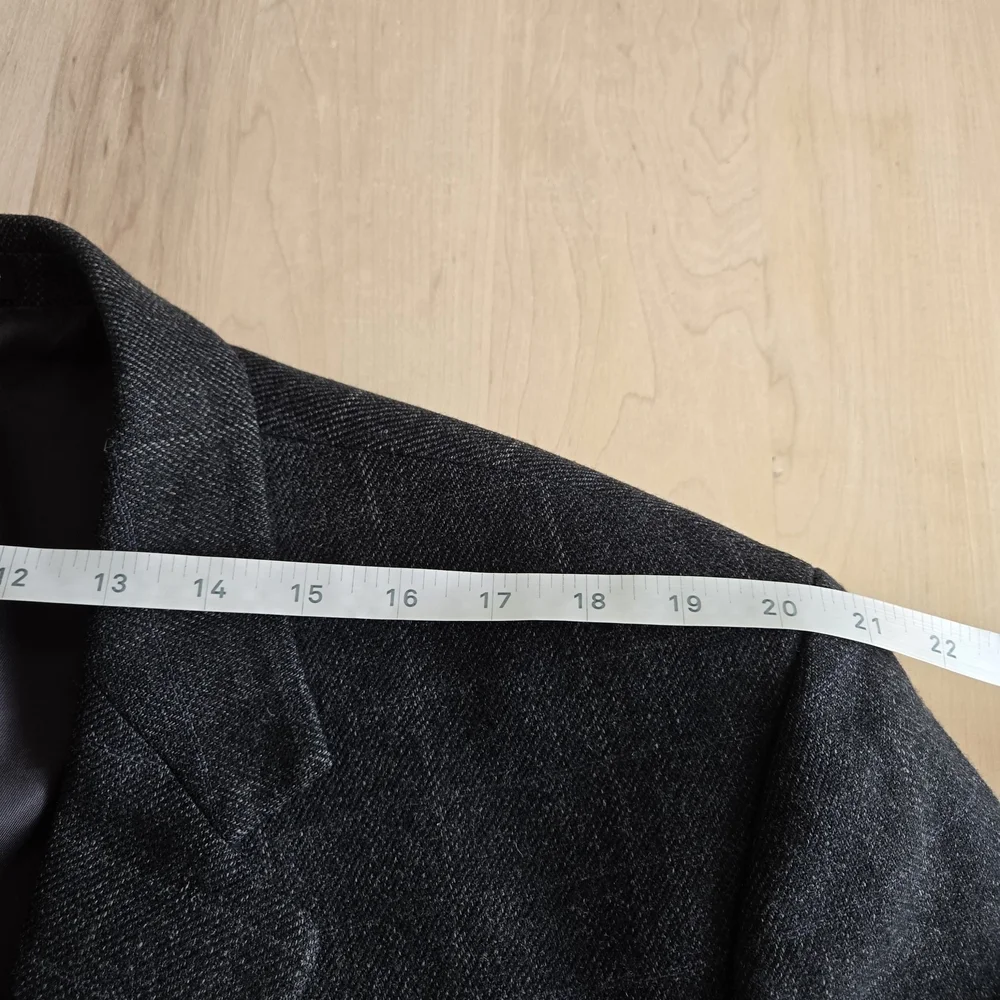 Oscar de la Renta Charcoal Windowpane Lambswool Blazer - Picture 12 of 14